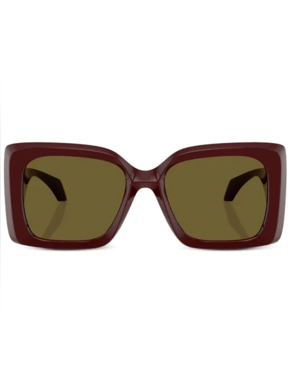 Versace Women's Burgundy Square Sunglasses with Gold Temple Medusa